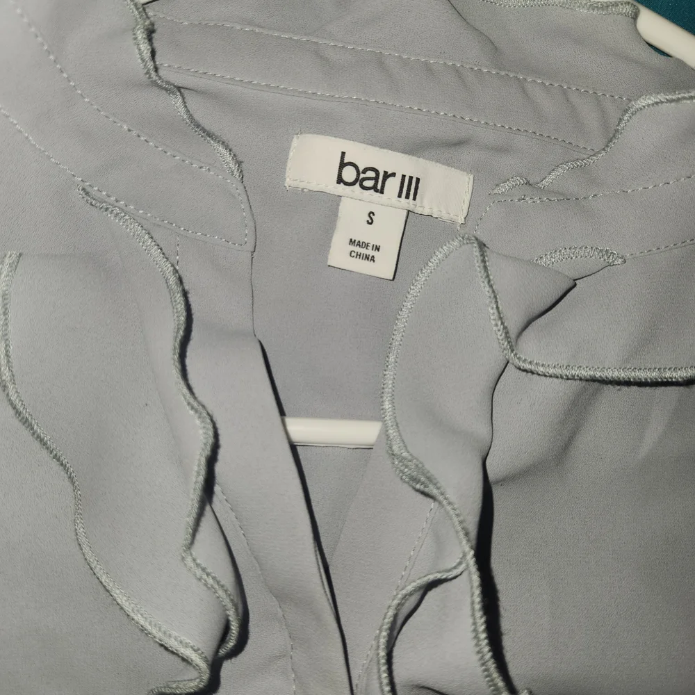 Light Gray Ruffle Blouse - Picture 5 of 5